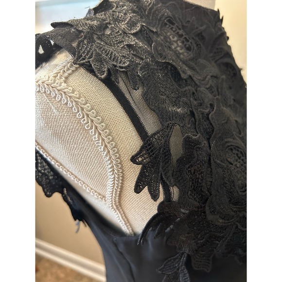 SLNY Fashions New York Black Lace Chiffon Sleeveless Cocktail Party Dress Size 6 - Picture 6 of 10